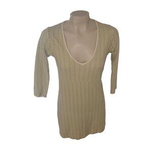 GGO Organic Cotton 3/4 Sleeve eco-friendly‎ breathable light green bodycon S